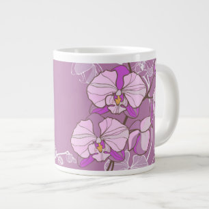 Taza De Café Grande Modelo púrpura de la orquídea