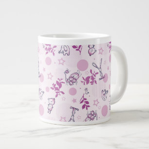 Taza De Café Grande modelo que exhibe animales del bebé del vintage
