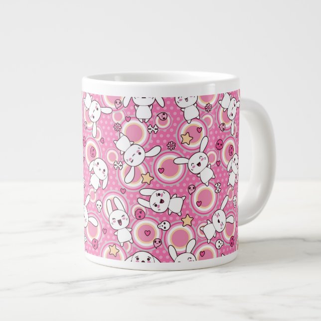 Taza De Café Grande modelo rosado del kawaii (Derecha)