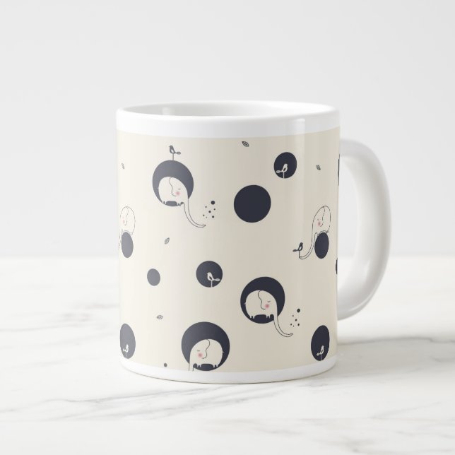 Taza De Café Grande Modelo tímido del elefante (Derecha)