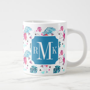 Taza De Café Grande Modelo tropical del triángulo de la hoja