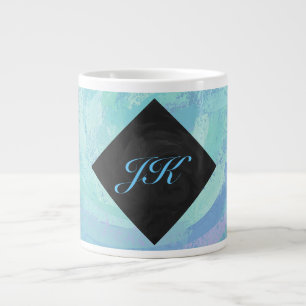 Taza De Café Grande Monograma azul glaciar
