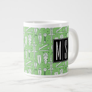 Taza De Café Grande Monograma del modelo el del cocodrilo del