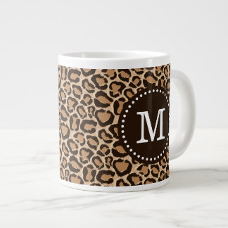 Taza De Café Grande Monograma del Personalizado de impresión de Brown