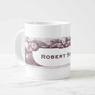 Taza De Café Grande Monos antiguos elegantes que llevan a cabo su
