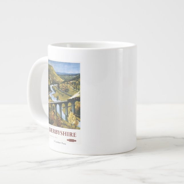 Taza De Café Grande Monsal Dale, tren y viaducto British Rail (Izquierda)