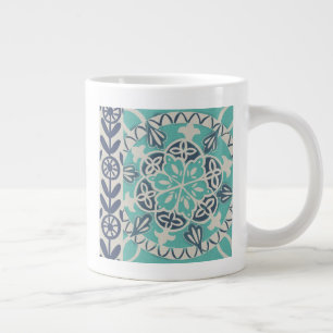Taza De Café Grande Mosaico azul I
