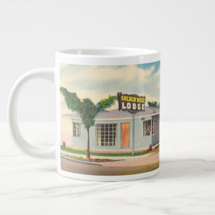 Taza De Café Grande Motel Vintage, Hotel Golden West Lodge con Palmera