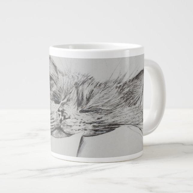 Taza De Café Grande Muchacho soñoliento de Monty (Derecha)