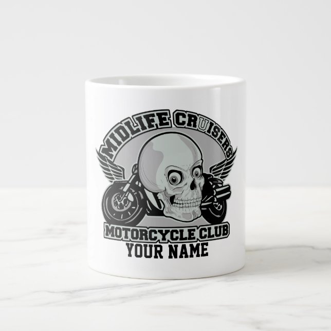 Taza De Café Grande Muertes de personalizado MC de Midlife Cruisers (Frente)