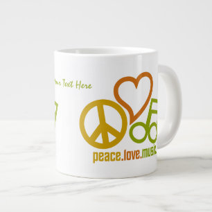 Taza De Café Grande Muertes del personalizado de música Peace Love