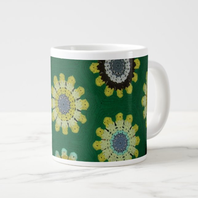 Taza De Café Grande Mug - Daisies afganos (Derecha)