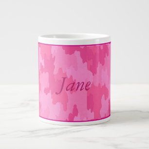 Taza De Café Grande Mug de camuflaje rosado personalizado