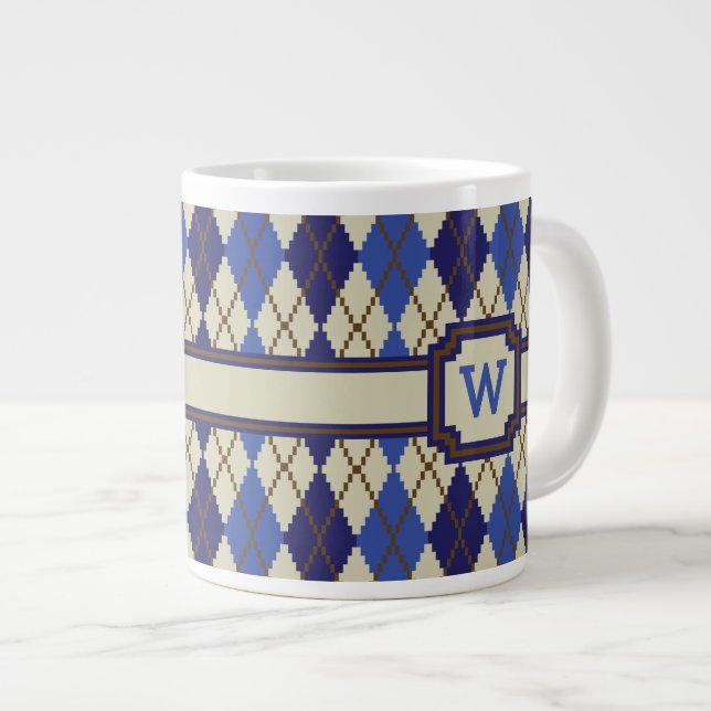 Taza De Café Grande Mug de especialidad Blueberry Scone Argyle (Derecha)