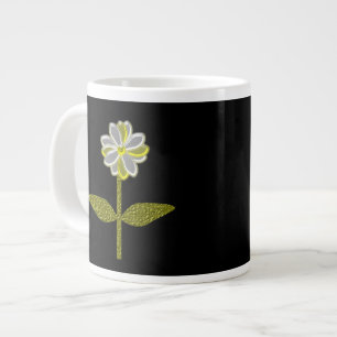 Taza De Café Grande Mug de flores de margarita brillante