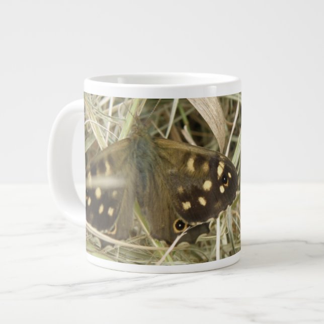 Taza De Café Grande Mug de mariposa de madera escamada (Izquierda)