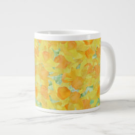 Taza De Café Grande Mug de tamaño gigantesco, Dafpies dorados amarillo