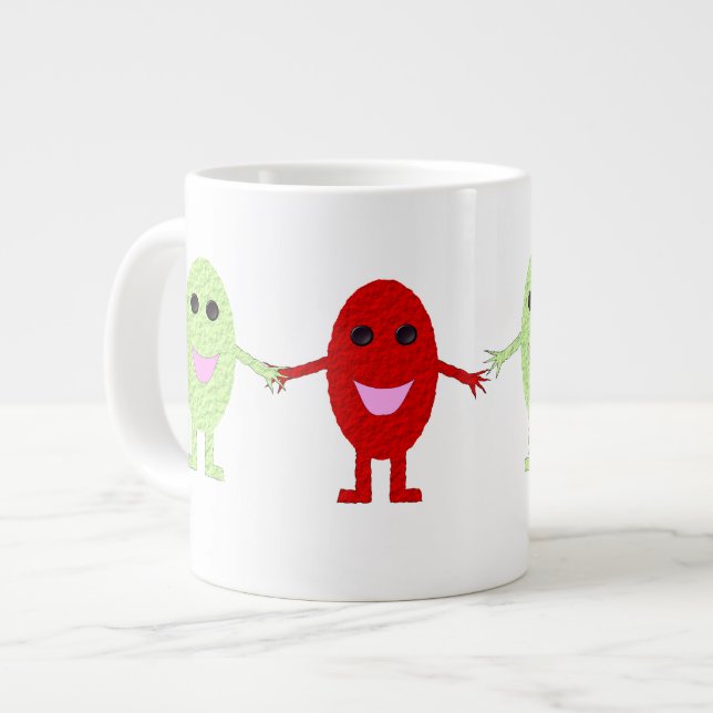 Taza De Café Grande Mug de uvas de amistad (Izquierda)