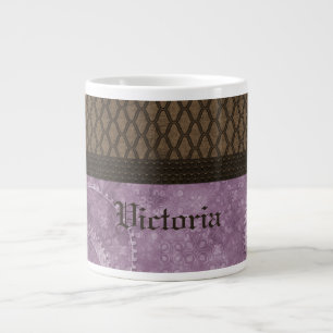 Taza De Café Grande Mug Jumbo Jumbo Gear Steampunk metalizado, Púrpura