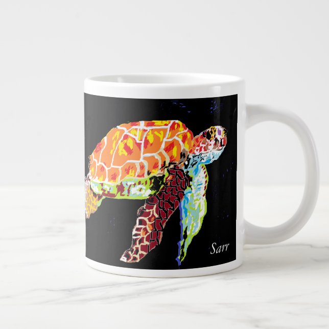 Taza De Café Grande Mug/Tortuga marina (Derecha)