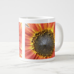Taza De Café Grande Mugre de girasol rojo y amarillo