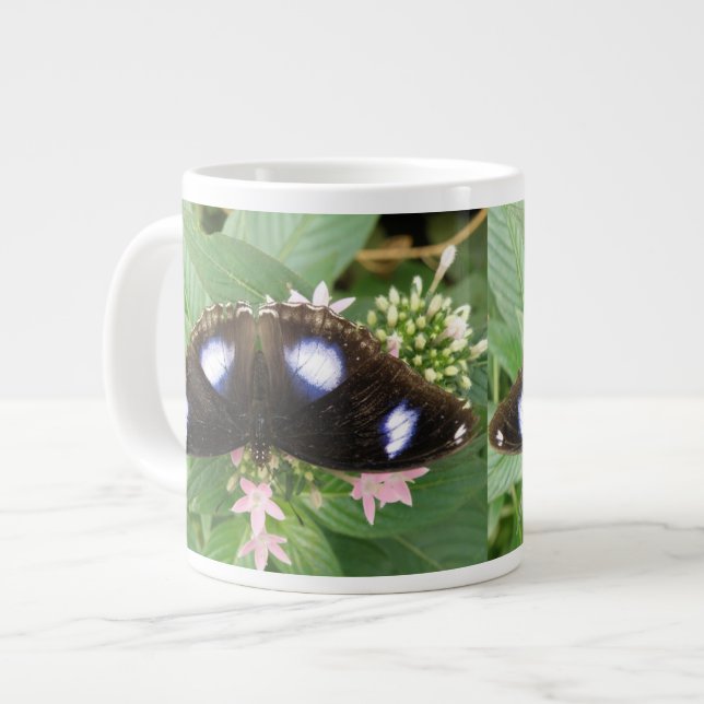 Taza De Café Grande Mugre de mariposa con manchas azules (Izquierda)