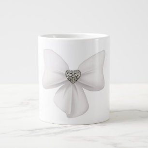 Taza De Café Grande Mugre Jumbo De Bow Blanco