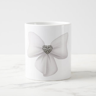 Taza De Café Grande Mugre Jumbo De Bow Blanco