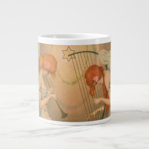 Taza De Café Grande Música antigua ángeles músicos victorianos flauta 