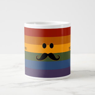 Taza De Café Grande Mustache Mugs personalizado del orgullo