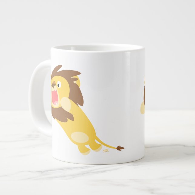 Taza De Café Grande Muy hambrienta peluca Personalizado lion jumbo Mug (Izquierda)