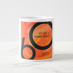 Taza De Café Grande Naranja 60 Década Cumpleaños