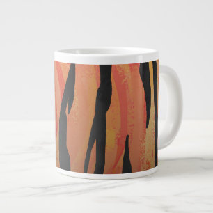 Taza De Café Grande Naranja caliente tigre e impresión en negro