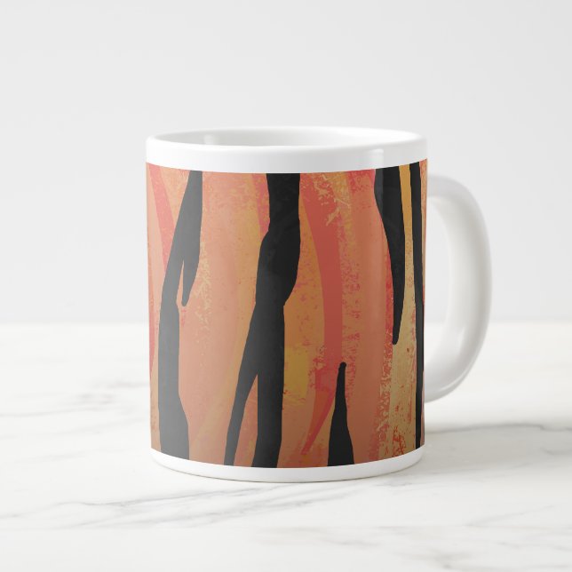 Taza De Café Grande Naranja caliente tigre e impresión en negro (Derecha)