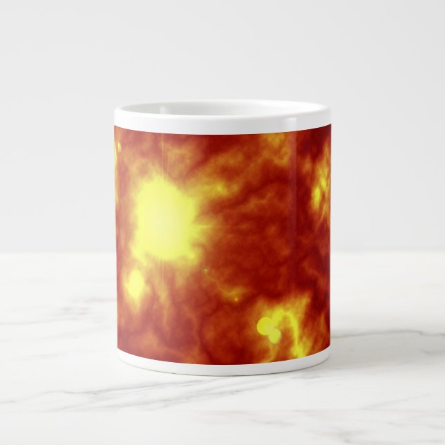 Taza De Café Grande Naranja y amarillo (Frente)