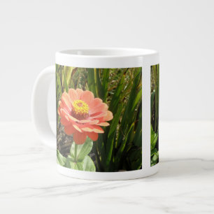 Taza De Café Grande Naranja Zinnia Flower Mug