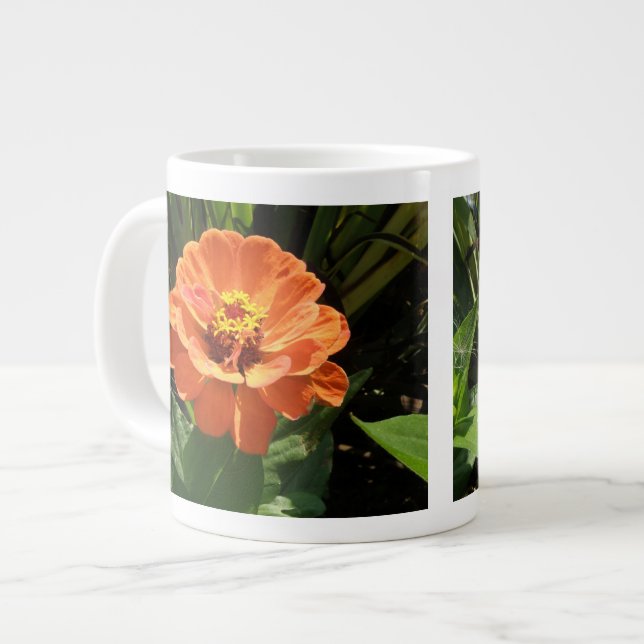 Taza De Café Grande Naranja Zinnia Mug (Izquierda)