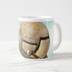 Taza De Café Grande Nave espacial volando a través de un planeta