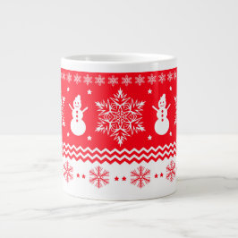 Taza De Café Grande Navidad rojo y blanco