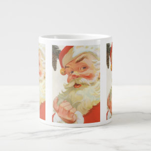 Taza De Café Grande Navidad Vintage, alegre Santa Claus con un Secreto