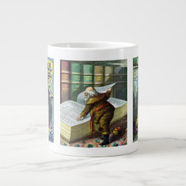 Taza De Café Grande Navidad vintage, Santa Claus y sus obras