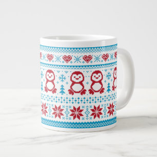 Taza De Café Grande Navidad y modelo hecho punto invierno