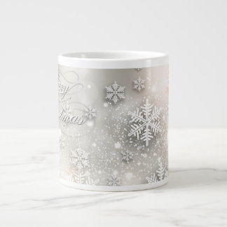 Taza De Café Grande Navidades celebran elegante parlanchín de nieve ar