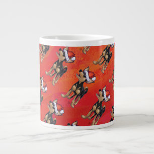Taza De Café Grande Navidades Chihuahua En Rojo