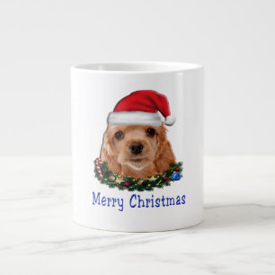 Taza De Café Grande Navidades de la tarta de espátula de Cocker