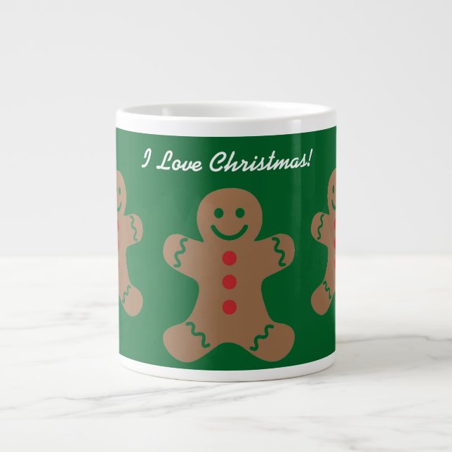 Taza De Café Grande Navidades Gingerbread Men (Frente)