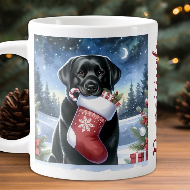 Taza De Café Grande Navidades recuperadores de labradores reaccionan p (Subido por el creador)