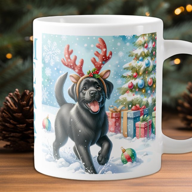 Taza De Café Grande Navidades recuperadores de perros copiosos y labra (Subido por el creador)