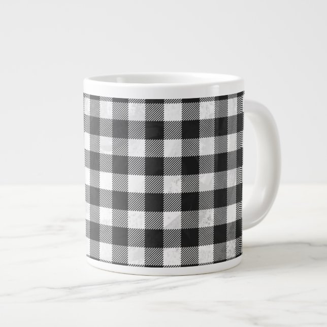 Taza De Café Grande Negro Y Blanco De La Placa De Control (Derecha)