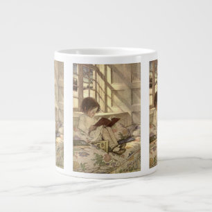 Taza De Café Grande Niño Antiguo Leyendo un Libro, Jessie Willcox Smit
